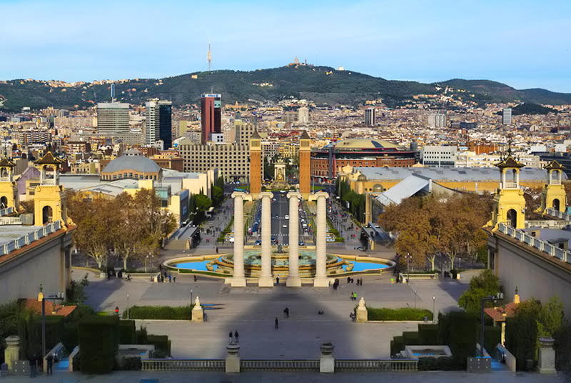 Placa d'Espanya Montjuicin kukkulalta nhtyn