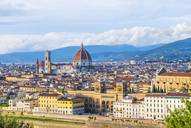 Firenze Piazzale Michelangelolta nähtynä (täyskuva)