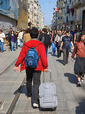 Turisti Istiklal-kadulla