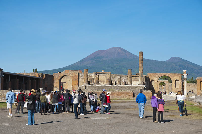 Vesuvius-tulivuori Pompeijista katsoen