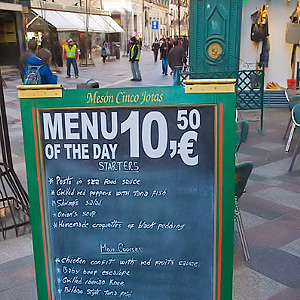 Menu del dia -ateriakokonaisuus