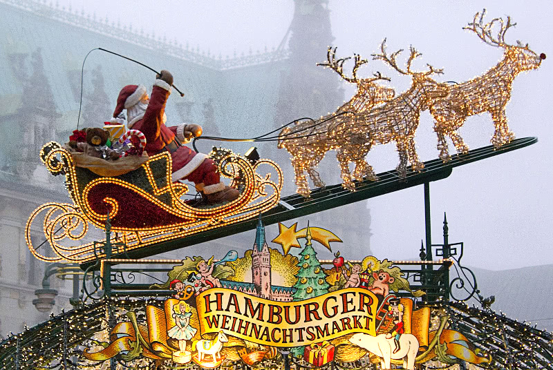 Lentävä joulupukki, Hampurin joulumarkkinat