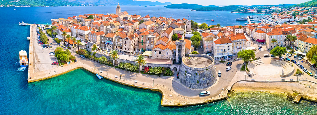 Korčulan kaupunki, ilmakuva