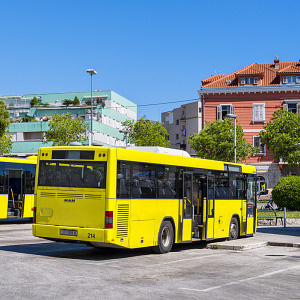 Linja-autoasema Splitissä, jolta pääsee Trogiriin