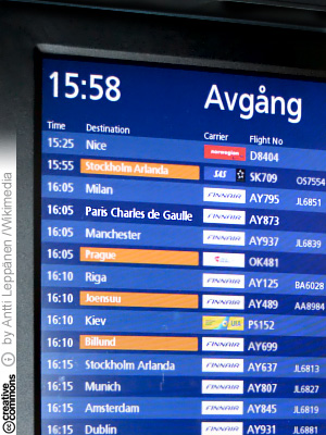 Lähtevä lento Pariisiin Helsinki-Vantaalla (CC License: Attribution 4.0 International)