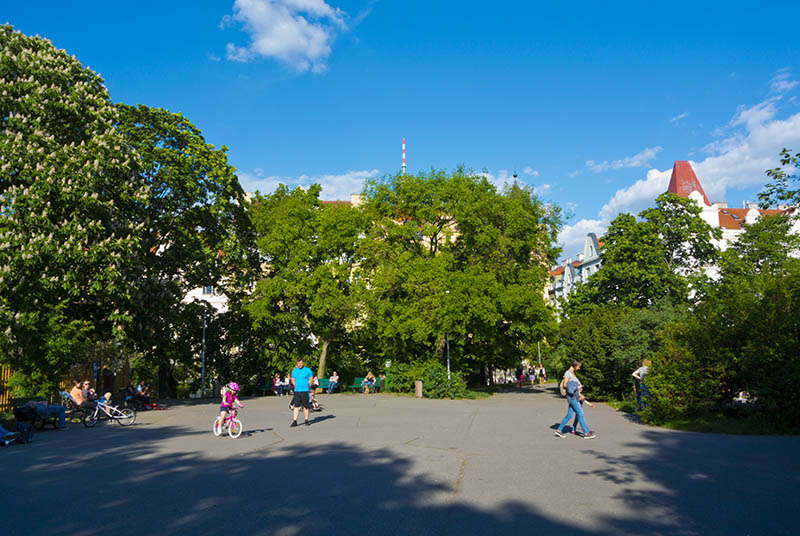 Riegrovy Sadyn portin vieress oleva aukio